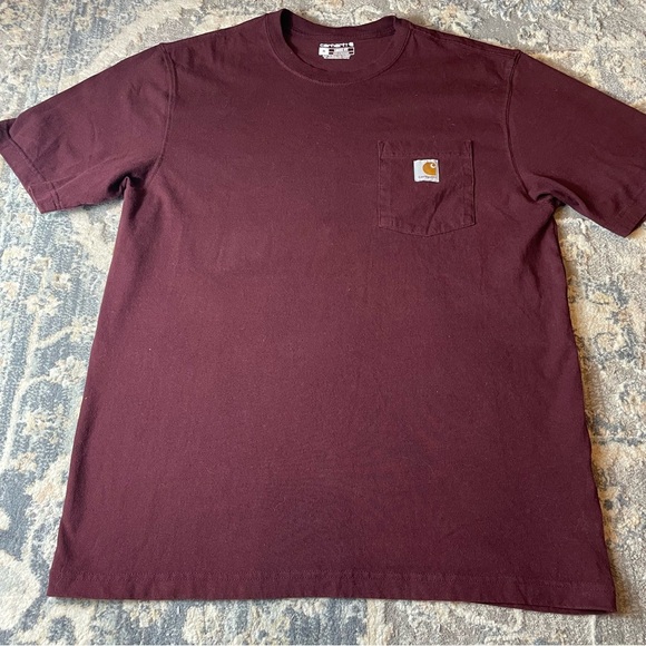 Carhartt Men's Burgundy Short Sleeve Tee - Picture 1 of 5
